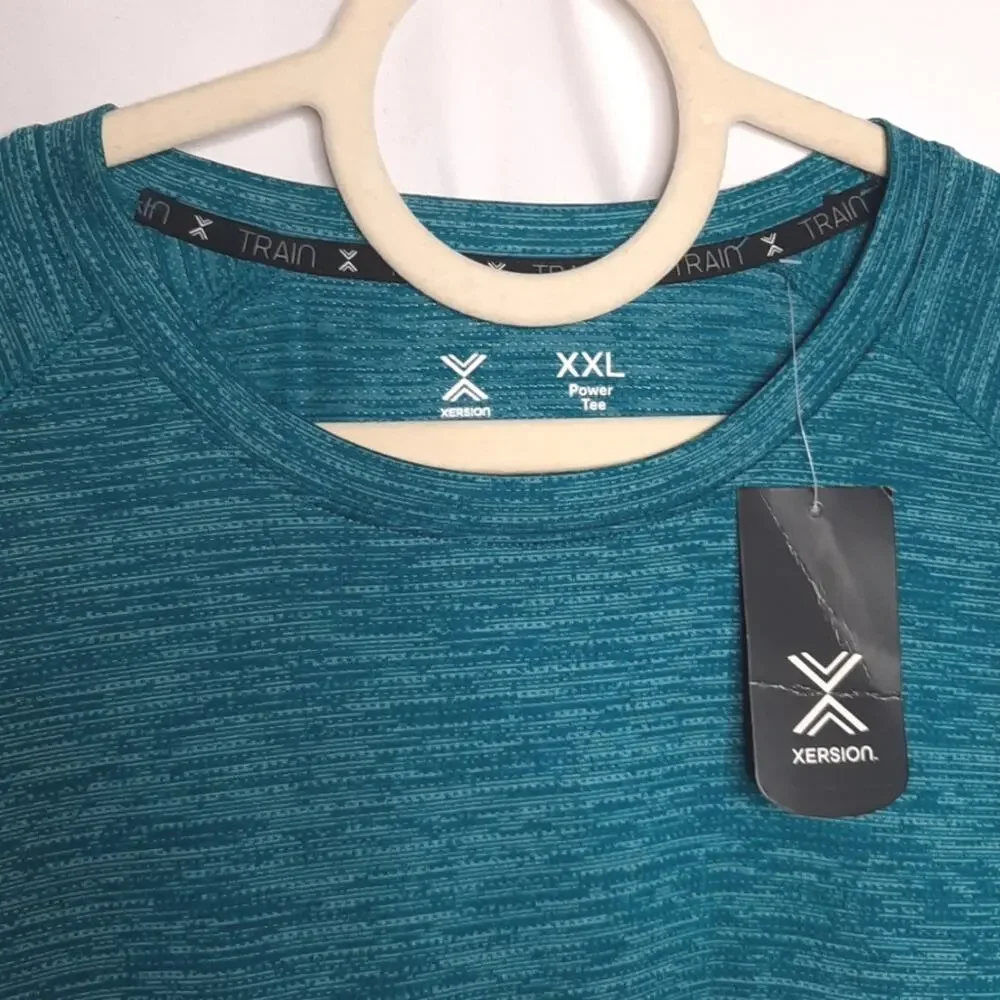 Xersion Men's Everair Long Sleeve Power Tee Teal XXL - Picture 2 of 7